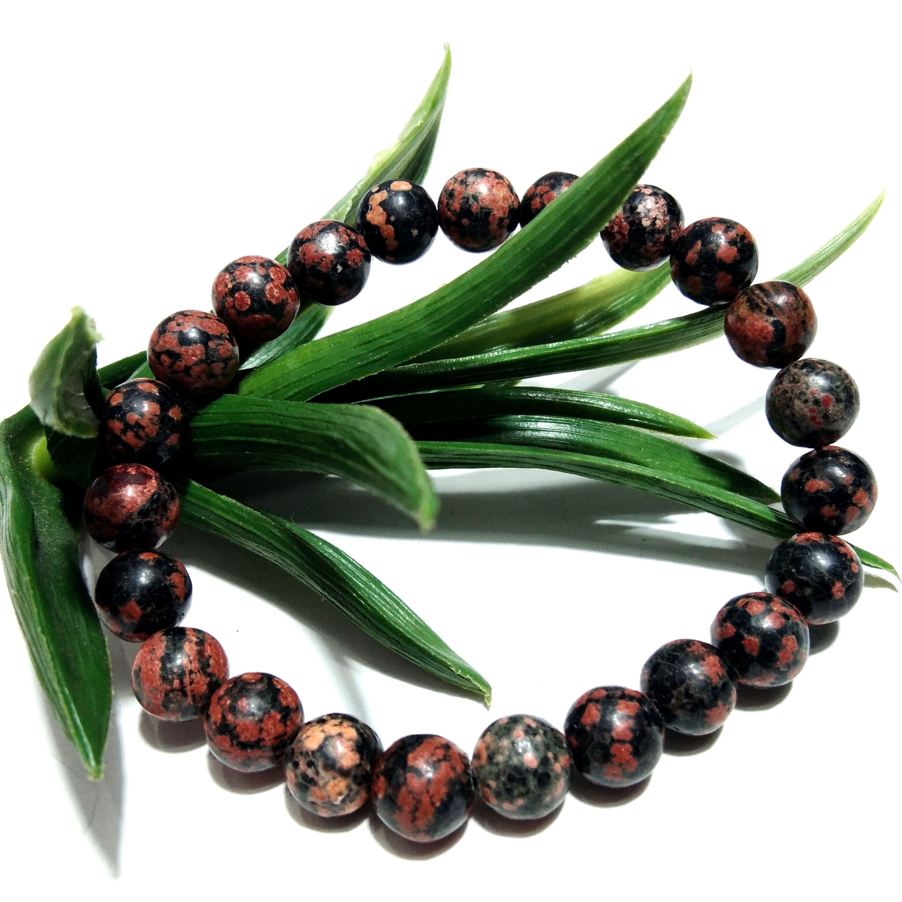 Leopard Skin Jasper Bracelet Beads Stone, Natural Skin Jasper Healing Men & Women Round Bracelet, Stone Size 8x8 mm Gift Easter day Bracelet